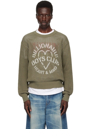 Billionaire Boys Club Khaki Heart & Mind Stencil Logo Sweater