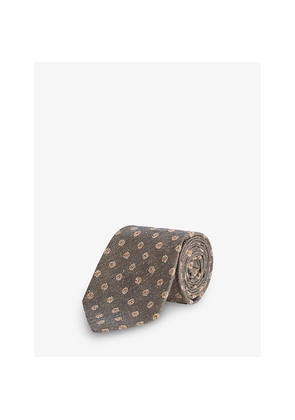 Mens Dunhill Floral-Pattern Silk Tie