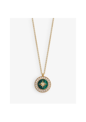 Womens Astley Clarke Polaris 18ct Yellow Gold Vermeil, Malachite and White Sapphire Locket Necklace