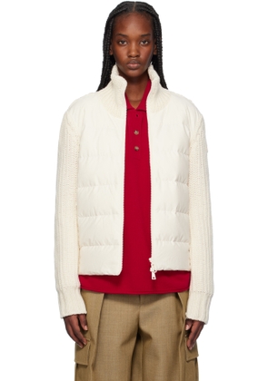 Moncler Off-White Padded Wool & Cashmere Zip-Up Down Cardigan