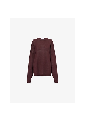 Womens The Frankie Shop Basel Crew Neck Fine-Knit Cotton-Blend Jumper