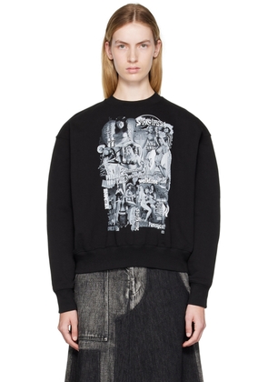 We11done Black Movie Collage Sweatshirt