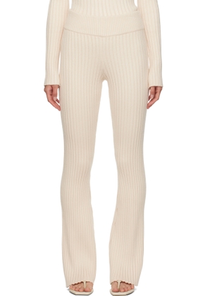 GUIZIO Off-White Thalia Rib Lounge Pants