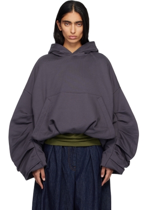 Dries Van Noten Gray Draped Hoodie