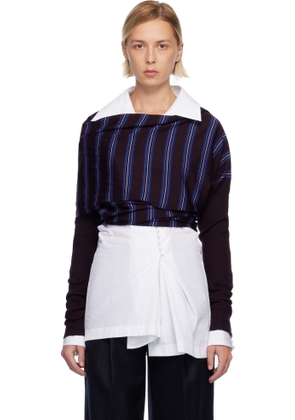 Dries Van Noten Burgundy & Purple Merino Wool Bolero