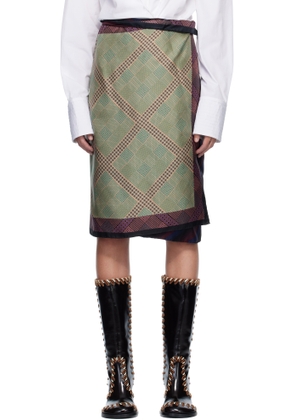 Dries Van Noten Multicolor Wrap Scarf Midi Skirt