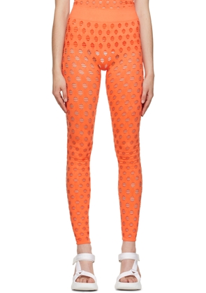 Maisie Wilen Orange Perforated Leggings