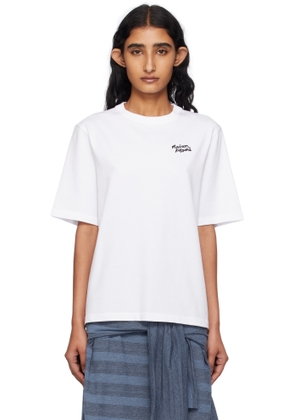 Maison Kitsuné White 'Maison Kitsuné' Handwriting Comfort T-shirt