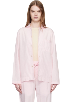 Tekla Pink Poplin Long-Sleeved Pyjama Shirt