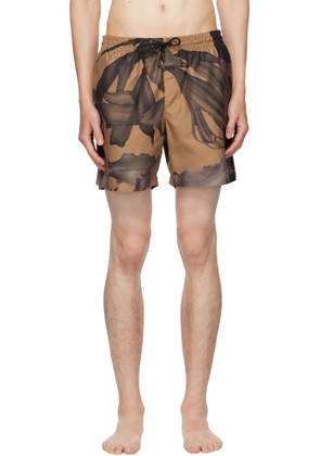 Dries Van Noten Beige & Brown Patterned Swim Shorts