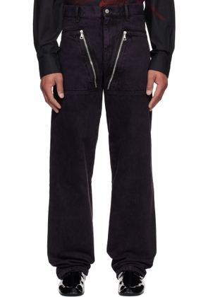 Dries Van Noten Purple Paneled Jeans