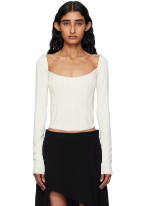 Mugler White Ottoman Long Sleeve T-shirt