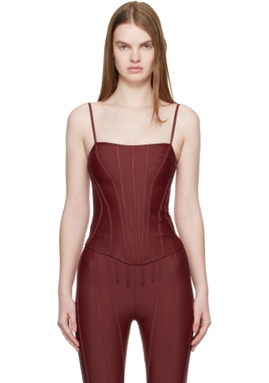 Mugler SSENSE Exclusive Burgundy Corseted Top