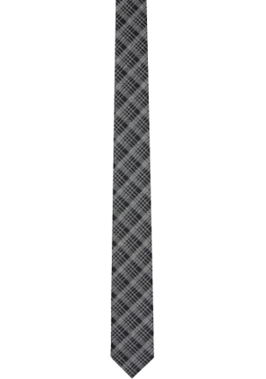 Dries Van Noten Black & Gray Check Tie