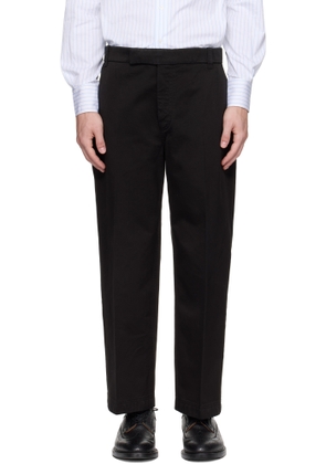 Thom Browne Black Cotton Twill Utility Trousers