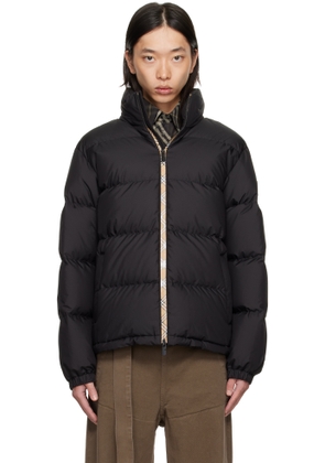 Burberry Black Checker-Tape Snowdon Down Jacket
