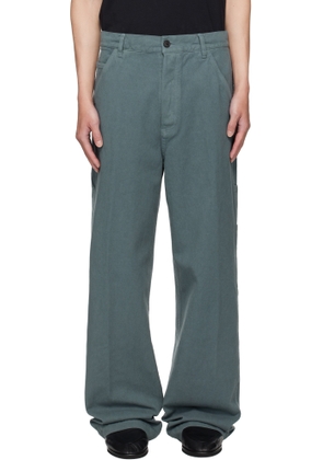 Dries Van Noten Blue Twill Trousers