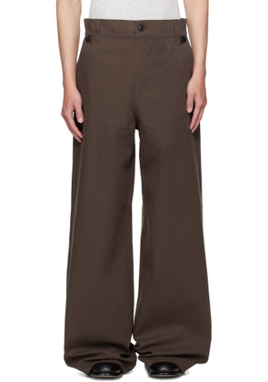 Dries Van Noten Brown Overlay Trousers