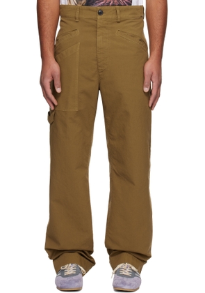 Dries Van Noten Khaki Cotton Trousers