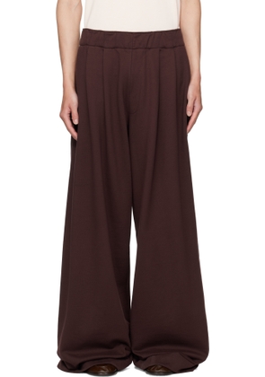 Dries Van Noten Burgundy Pleated Sweatpants