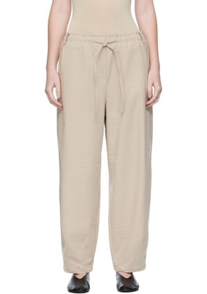 UMARMUNG Off-White Wool Flannel Oval Silhouette Lounge Pants