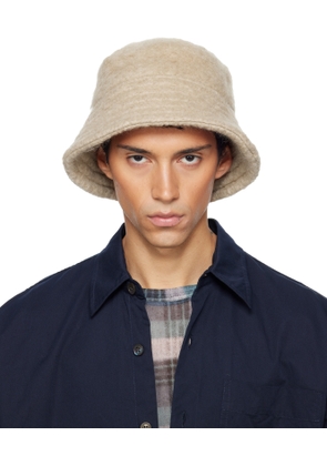 Dries Van Noten Beige Wool Mohair Bucket Hat
