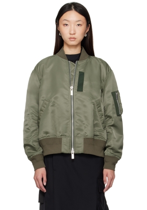sacai Khaki Nylon Twill Bomber Jacket