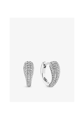 Womens Sif Jakobs Goccia Circolo Rhodium-Plated Sterling-Silver and Cubic Zirconia Hoop Earrings