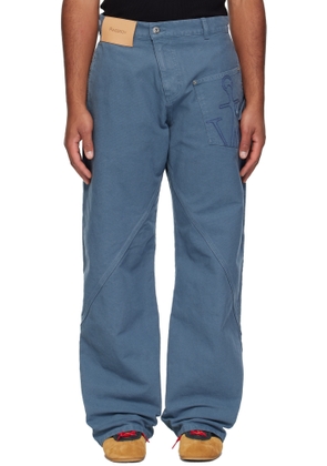 JW Anderson Blue Twisted Workwear Trousers