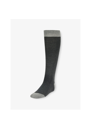Mens Boggi Milano Oxford Long Cotton-Blend Socks