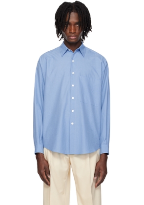 AURALEE Blue Washed Finx Twill Big Shirt