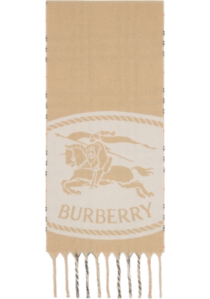 Burberry Beige Reversible Knight Stamp Scarf