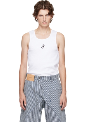 JW Anderson White Anchor Embroidery Tank Top