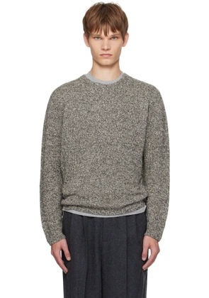 AURALEE Black & White Airy Silk Wool Knit Sweater