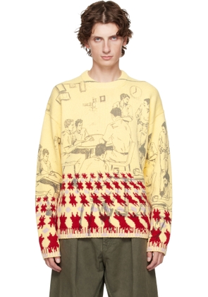 JW Anderson Yellow Print Jacquard Sweater