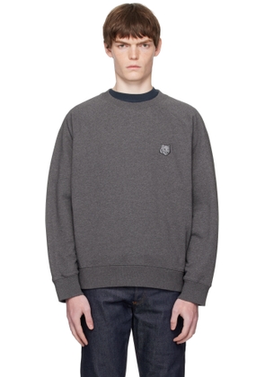 Maison Kitsuné Gray Bold Fox Head Patch Oversize Sweatshirt