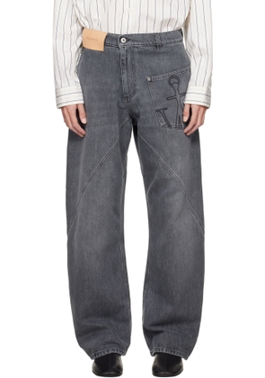 JW Anderson Gray Twisted Workwear Jeans