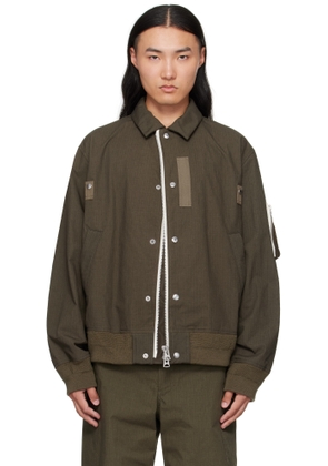 sacai Khaki Ripstop Bomber Jacket