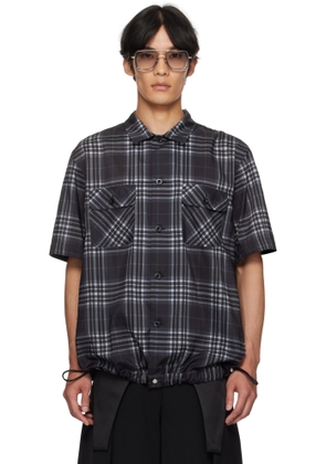 sacai Black Plaid Shirt
