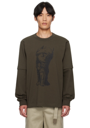 sacai Khaki 'Where The Wild Things Are' Cotton T-shirt