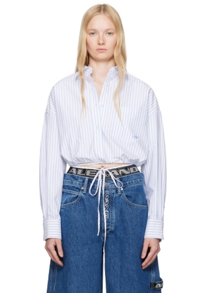 alexanderwang.t Blue & White Cotton Oxford Wrap Shirt