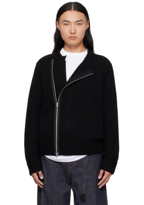 sacai Black Wool Knit Cardigan