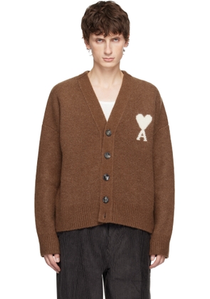 AMI Paris Brown Alpaca Ami de Coeur Cardigan