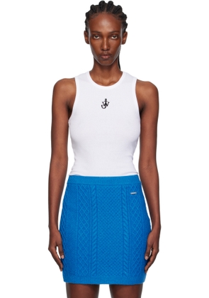 JW Anderson White Anchor Embroidery Tank Top