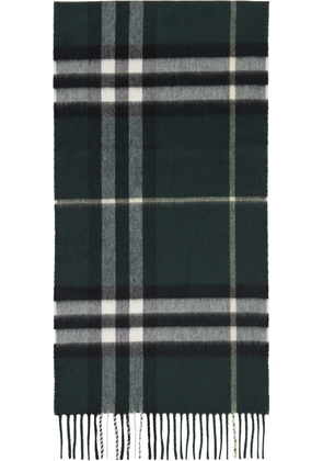 Burberry Green Check Cashmere Scarf