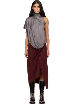 Dries Van Noten Gray Draped Top