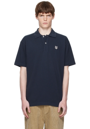 Maison Kitsuné Navy Fox Head Comfort Polo
