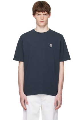 Maison Kitsuné Navy Fox Head Patch Comfort T-shirt