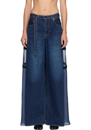 sacai Blue Paneled Jeans