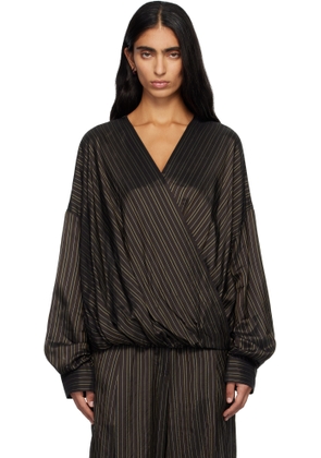 Dries Van Noten Brown Wrap Shirt